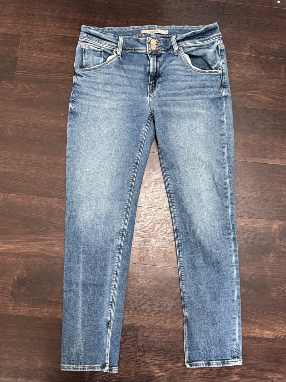Hudson Jeans Skinny Mid-Rise Jeans in Light Blue Wash